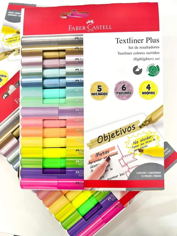 SET DE RESALTADORES FABER CASTELL 15 COLORES