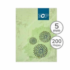 Cuaderno Tamaño Medio Oficio, Empastado, Tapa Dura, TOP, con 200 Hojas Cuadriculadas 5 mm
