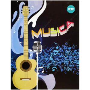 Cuaderno de Música Pentagramado Tamaño Carta, Engrapado, Tapa Blanda, TOP, con 8 Hojas – Vertical