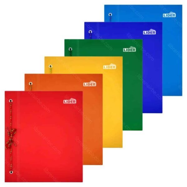 Tapas de Carpeta LIDER Pleno Tamaño Medio Oficio para Hojas de 3 Perforaciones + 5 Separadores